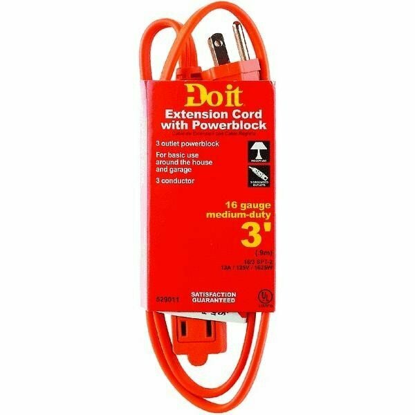 Woods Do it Triple Outlet Extension Cord 550814